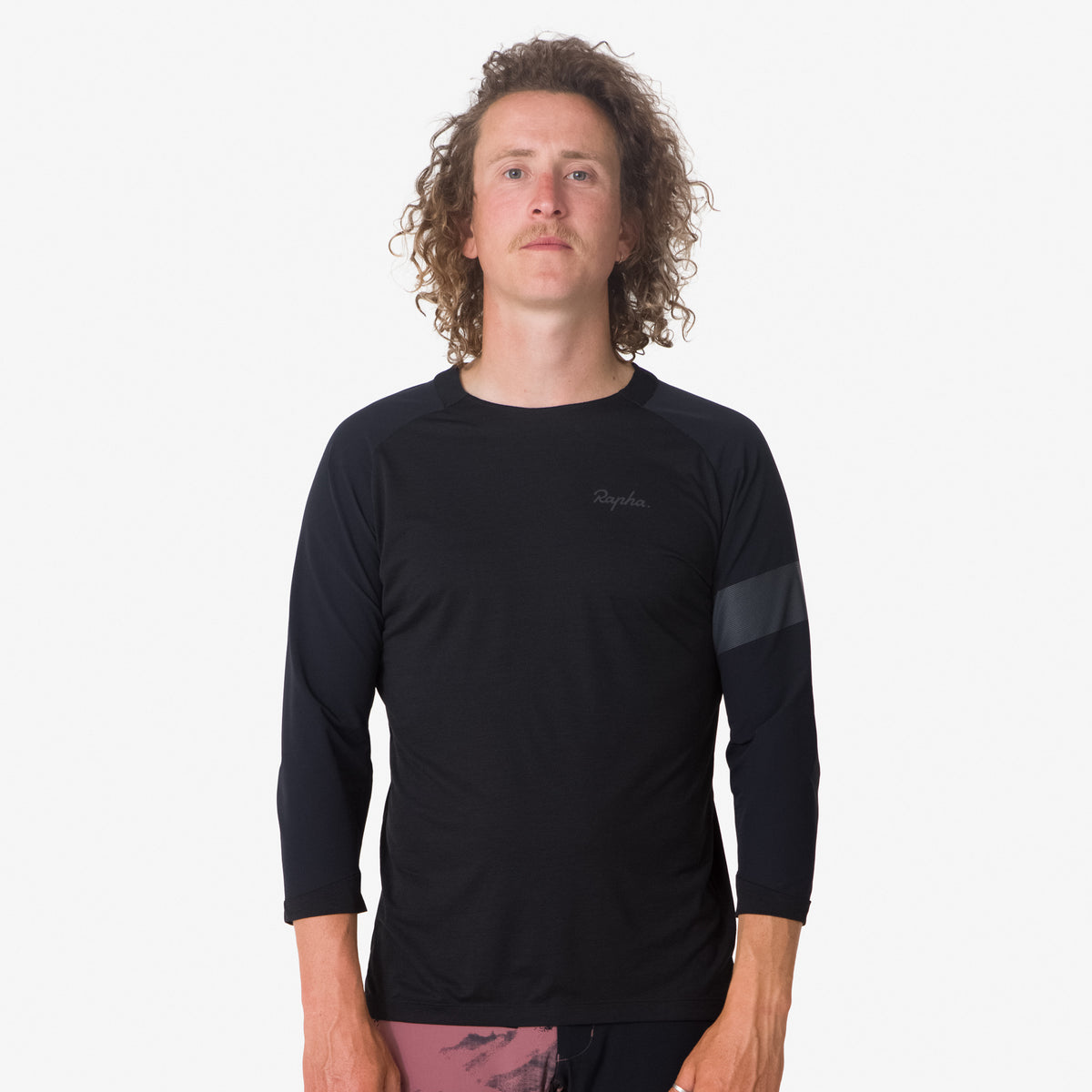 Men's Trail 3/4 Sleeve Jersey - Black/Black