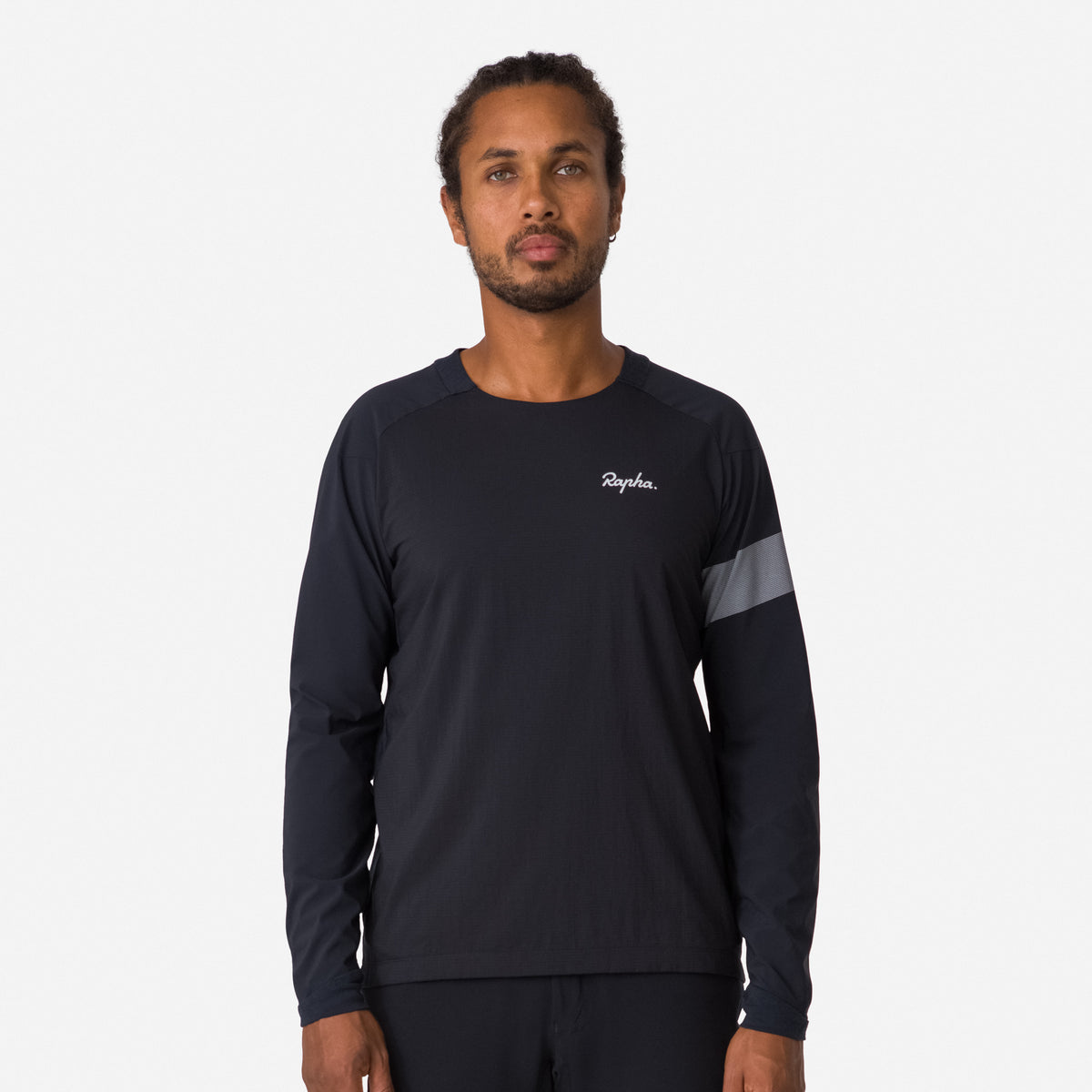 Men's Trail Windblock Jersey - Black/Light Grey