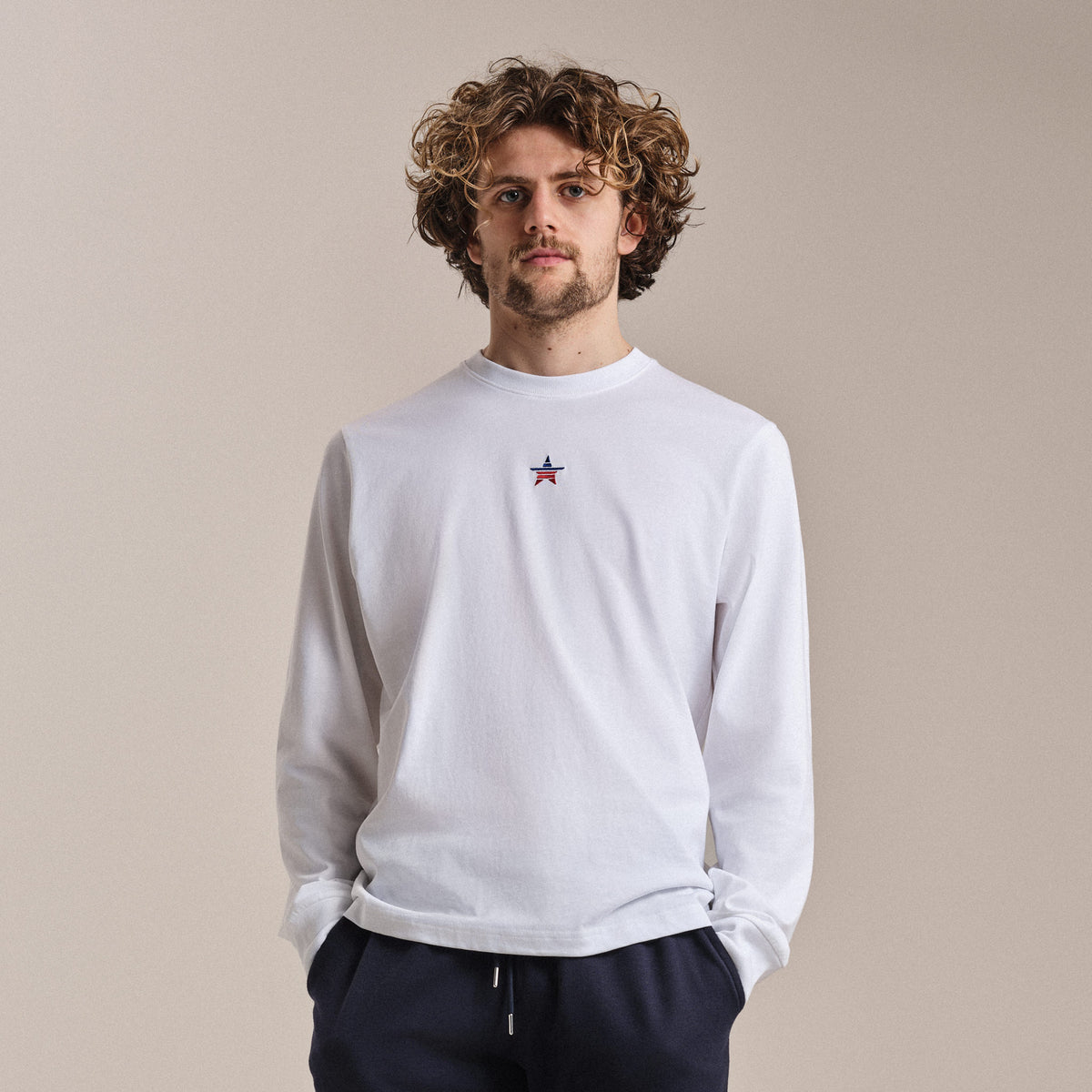 USA Men's Long Sleeve Cotton T-Shirt - Multicolour