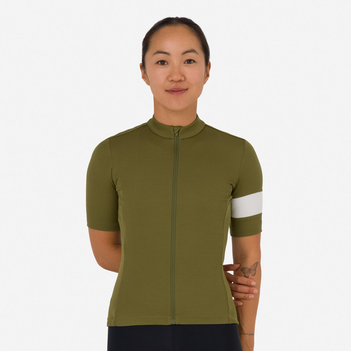 Women's Classic Jersey - Dark Khaki/White