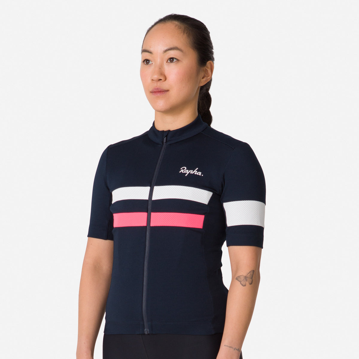 Women's Brevet Jersey - Dark Navy/High-Vis Pink/White