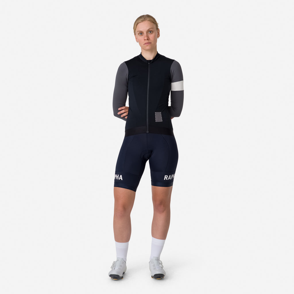 Women's Pro Team Long Sleeve Training Jersey - Black/Carbon Grey
