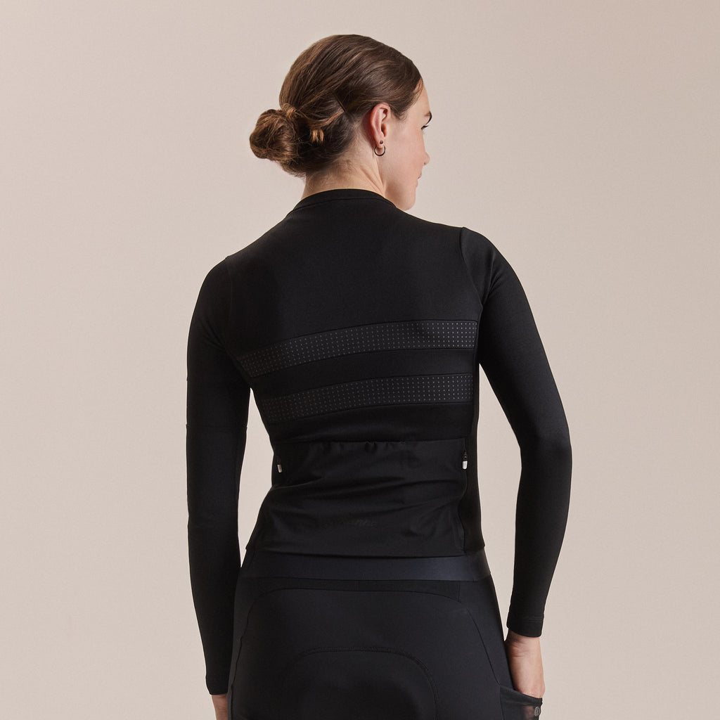 Women's Brevet Long Sleeve Merino Jersey III - Black/Black