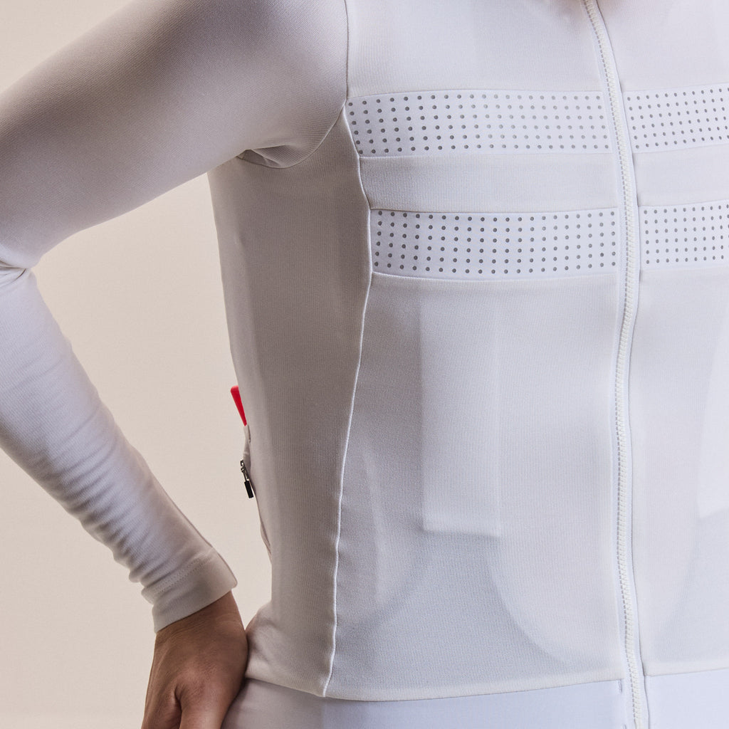 Women's Brevet Long Sleeve Merino Jersey III - White/Silver