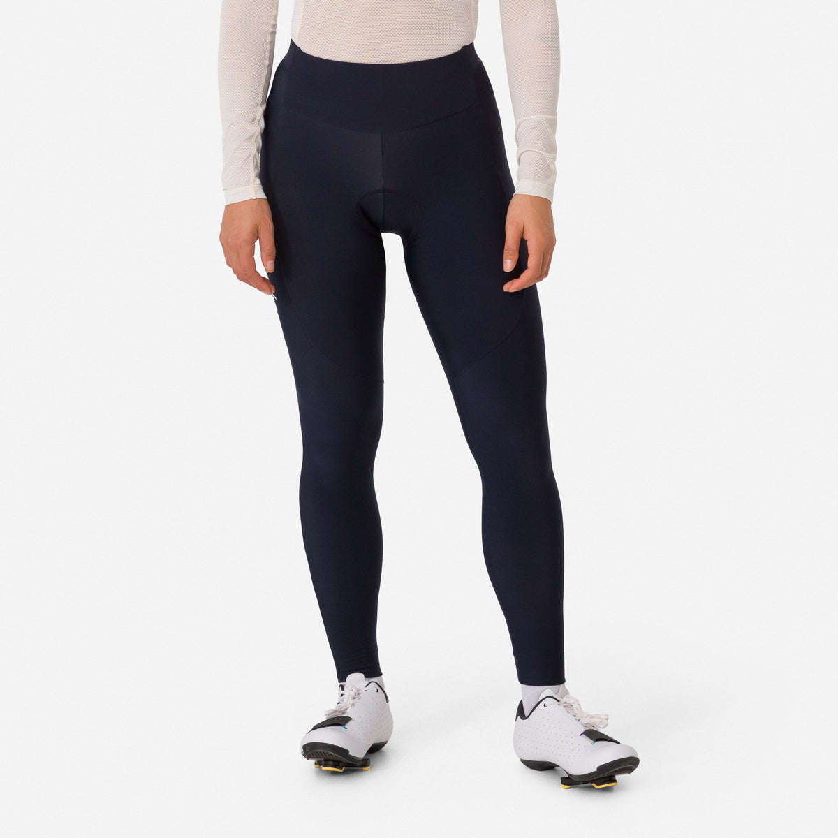 Women's Classic Winter Tights with Pad - Dark Navy/White