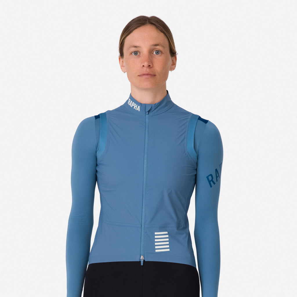Women's Pro Team Lightweight Gilet - Dusted Blue/White